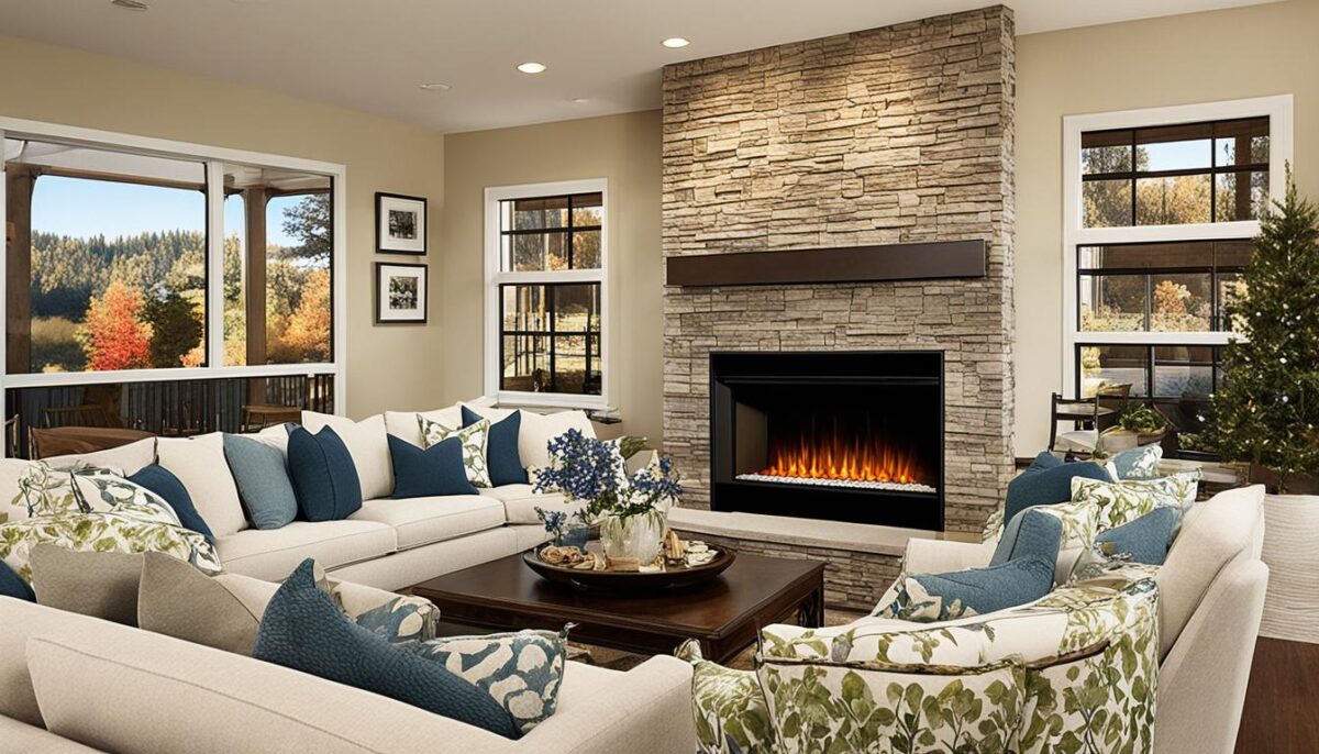 electric fireplace in a living room